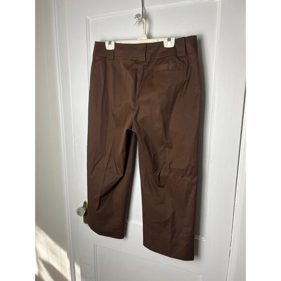 Anne Klein Chocolate Brown Straight Leg Stretch Work Dress Ankle Pants Size 14 - Picture 4 of 9